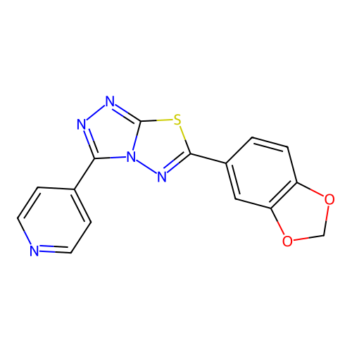 6-(1,3-Benzodioxol-5-yl)-3-(4-pyridinyl)[1,2,4]triazolo[3,4-b][1,3,4]thiadiazole structure