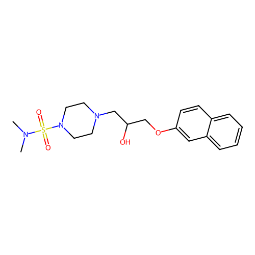 {[4-(2-Hydroxy-3-(2-naphthyloxy)propyl)piperazinyl]sulfonyl}dimethylamine structure