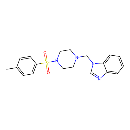 1-[[4-(4-Methylphenyl)sulfonylpiperazin-1-yl]methyl]benzimidazole structure