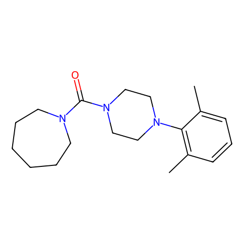 1-{[4-(2,6-Dimethylphenyl)-1-piperazinyl]carbonyl}azepane structure