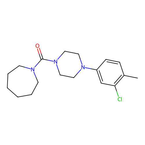 1-{[4-(3-Chloro-4-methylphenyl)-1-piperazinyl]carbonyl}azepane structure