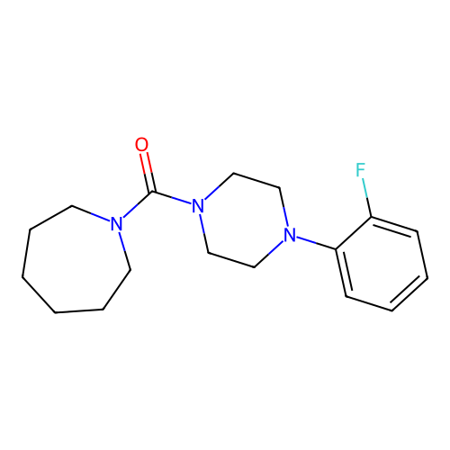1-[4-(2-Fluorophenyl)piperazine-1-carbonyl]azepane structure