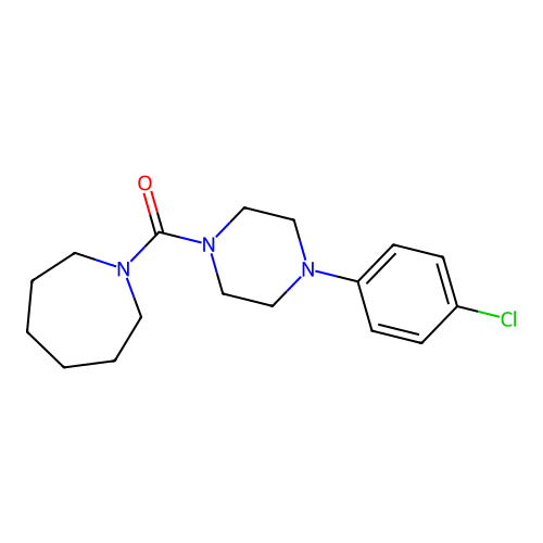 1-[4-(4-Chlorophenyl)piperazine-1-carbonyl]azepane structure