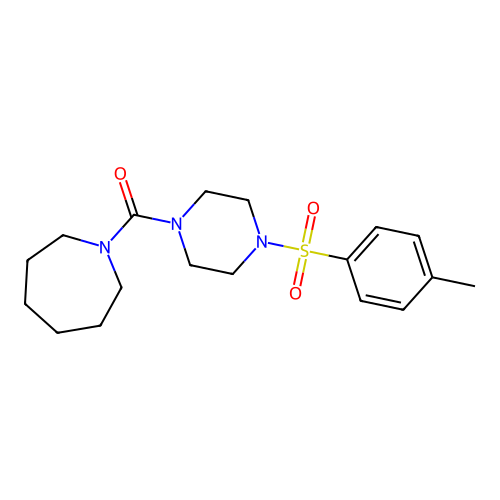 Azepan-1-yl(4-tosylpiperazin-1-yl)methanone structure