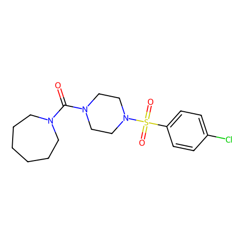 1-({4-[(4-Chlorophenyl)sulfonyl]-1-piperazinyl}carbonyl)azepane structure