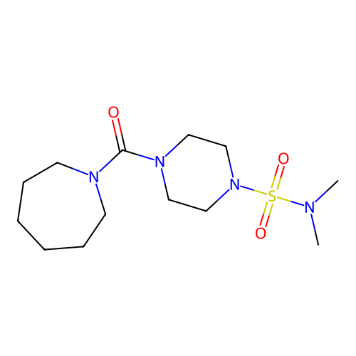 4-(1-azepanylcarbonyl)-N,N-dimethyl-1-piperazinesulfonamide structure