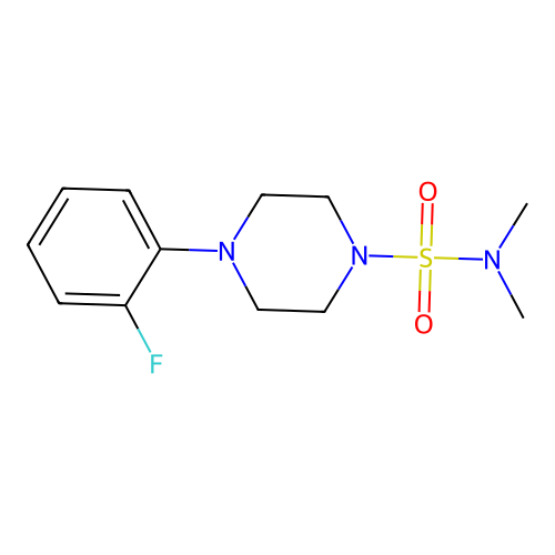 4-(2-fluorophenyl)-N,N-dimethyl-1-piperazinesulfonamide structure