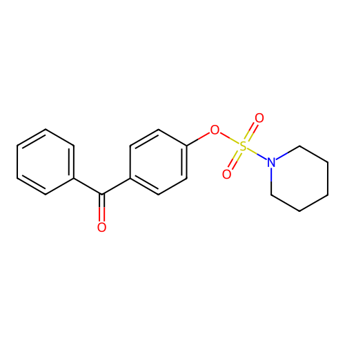 4-Benzoylphenyl piperidine-1-sulfonate structure
