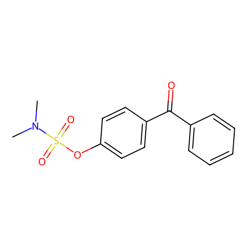 (4-benzoylphenyl) N,N-dimethylsulfamate structure
