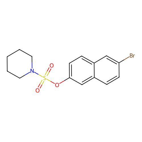 (6-Bromonaphthalen-2-yl) piperidine-1-sulfonate structure