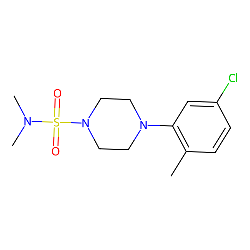 4-(5-chloro-2-methylphenyl)-N,N-dimethylpiperazine-1-sulfonamide structure