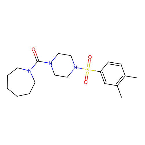 1-({4-[(3,4-Dimethylphenyl)sulfonyl]-1-piperazinyl}carbonyl)azepane structure