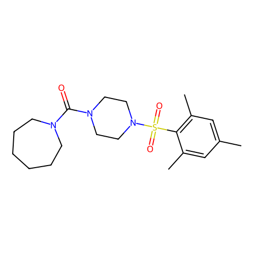 1-{[4-(Mesitylsulfonyl)-1-piperazinyl]carbonyl}azepane structure