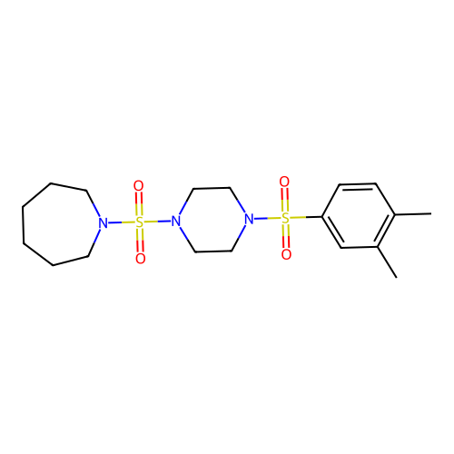 1-[4-(3,4-Dimethylphenyl)sulfonylpiperazin-1-yl]sulfonylazepane structure