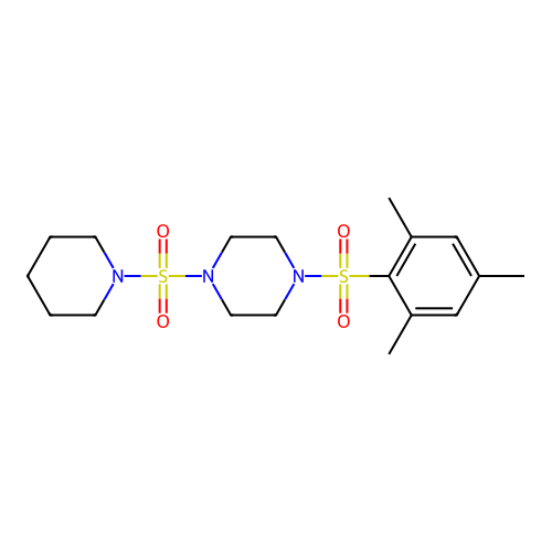1-(Mesitylsulfonyl)-4-(1-piperidinylsulfonyl)piperazine structure