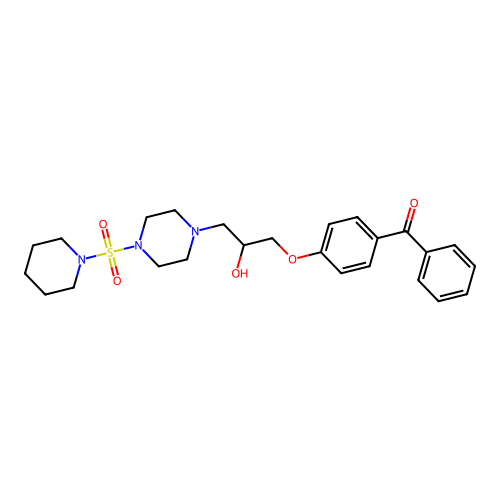 (4-{2-hydroxy-3-[4-(1-piperidinylsulfonyl)-1-piperazinyl]propoxy}phenyl)(phenyl)methanone structure