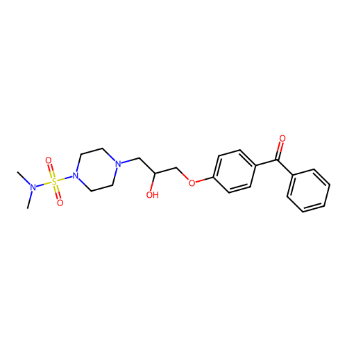 4-[3-(4-benzoylphenoxy)-2-hydroxypropyl]-N,N-dimethyl-1-piperazinesulfonamide structure