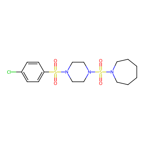 1-((4-((4-Chlorophenyl)sulfonyl)piperazin-1-yl)sulfonyl)azepane structure