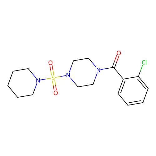 (2-Chlorophenyl)(4-(piperidin-1-ylsulfonyl)piperazin-1-yl)methanone structure
