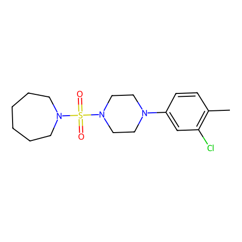 1-{[4-(3-Chloro-4-methylphenyl)-1-piperazinyl]sulfonyl}azepane structure