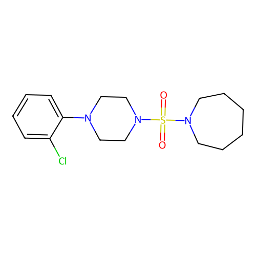 1-((4-(2-Chlorophenyl)piperazin-1-yl)sulfonyl)azepane structure
