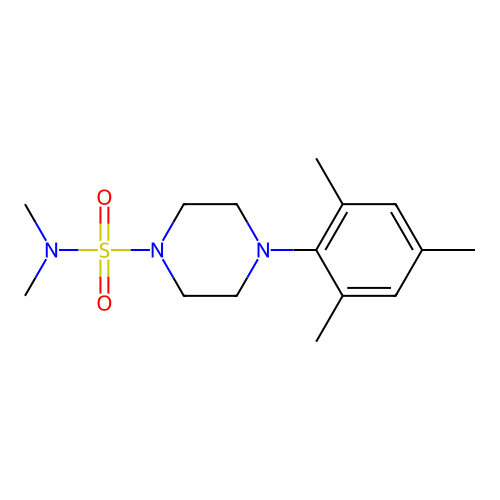 4-mesityl-N,N-dimethyl-1-piperazinesulfonamide structure