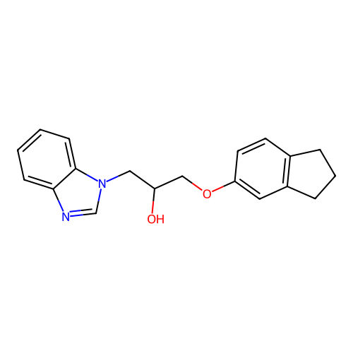 1-(benzimidazol-1-yl)-3-(2,3-dihydro-1H-inden-5-yloxy)propan-2-ol structure