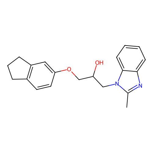 3-Indan-5-yloxy-1-(2-methylbenzimidazolyl)propan-2-ol structure