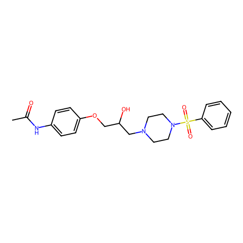 N-(4-{2-hydroxy-3-[4-(phenylsulfonyl)piperazinyl]propoxy}phenyl)acetamide structure