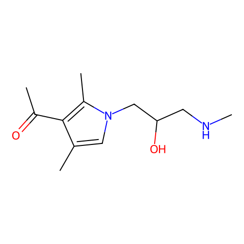 1-[1-(2-Hydroxy-3-methylamino-propyl)-2,4-dimethyl-1H-pyrrol-3-yl]-ethanone structure