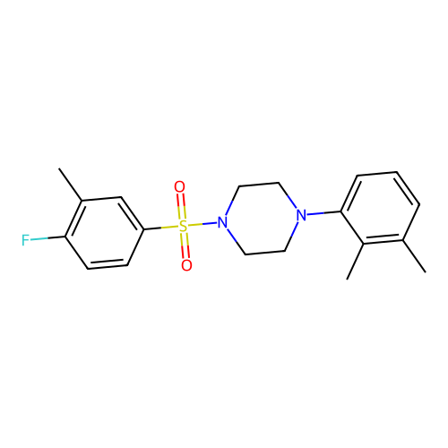 1-(2,3-Dimethylphenyl)-4-(4-fluoro-3-methylphenyl)sulfonylpiperazine structure