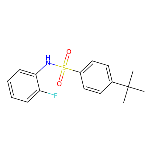 4-tert-butyl-N-(2-fluorophenyl)benzenesulfonamide structure