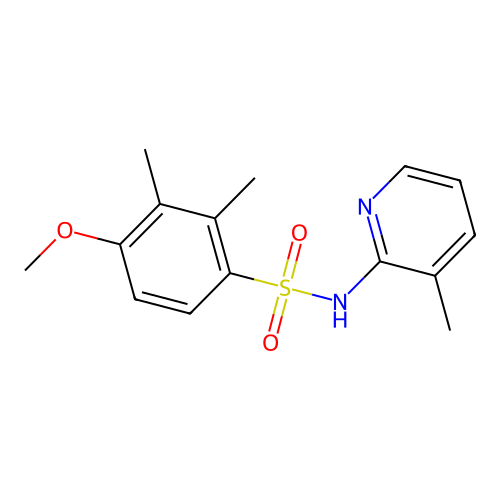 4-methoxy-2,3-dimethyl-N-(3-methylpyridin-2-yl)benzenesulfonamide structure