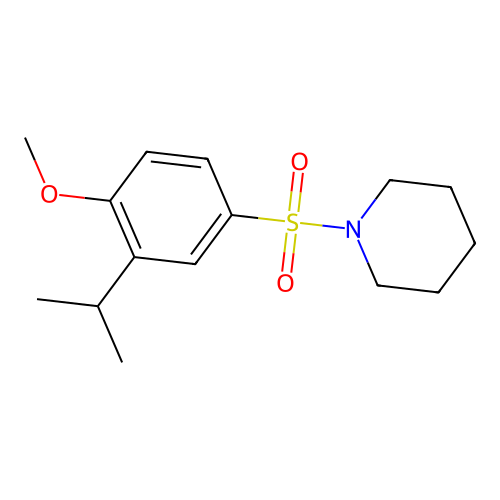 2-Isopropyl-4-(1-piperidinylsulfonyl)phenyl methyl ether structure