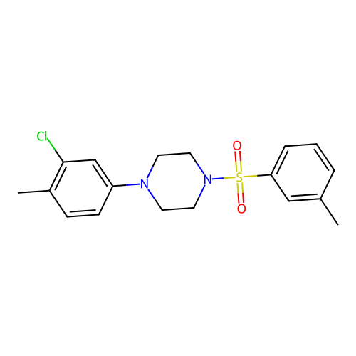 1-(3-Chloro-4-methylphenyl)-4-(3-methylbenzenesulfonyl)piperazine structure