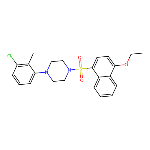 1-(3-Chloro-2-methylphenyl)-4-(4-ethoxynaphthalen-1-yl)sulfonylpiperazine structure