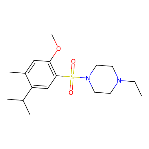 4-Ethyl-1-{[2-methoxy-4-methyl-5-(methylethyl)phenyl]sulfonyl}piperazine structure