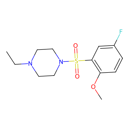 1-Ethyl-4-(5-fluoro-2-methoxyphenyl)sulfonylpiperazine structure