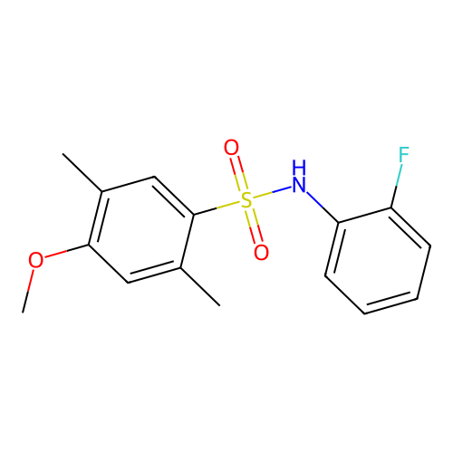 N-(2-fluorophenyl)-4-methoxy-2,5-dimethylbenzenesulfonamide structure