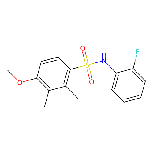 N-(2-fluorophenyl)-4-methoxy-2,3-dimethylbenzenesulfonamide structure