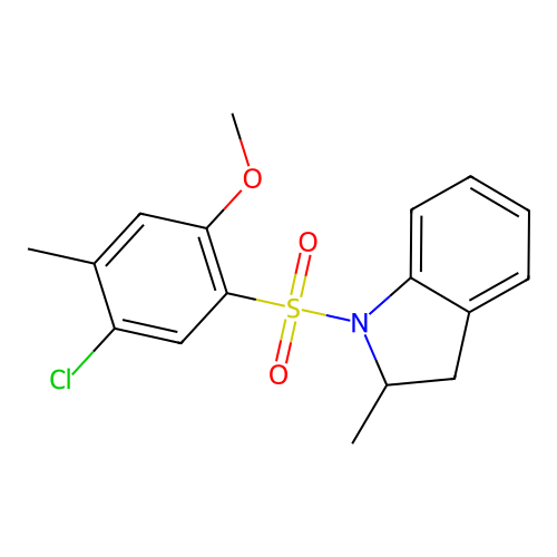 5-Chloro-2-methoxy-4-methyl-1-[(2-methylindolinyl)sulfonyl]benzene structure