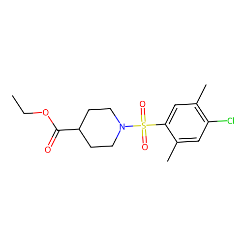 Ethyl 1-(4-chloro-2,5-dimethylphenyl)sulfonylpiperidine-4-carboxylate structure