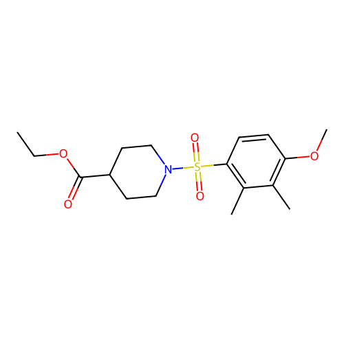 Ethyl 1-(4-methoxy-2,3-dimethylphenyl)sulfonylpiperidine-4-carboxylate structure