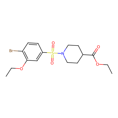 Ethyl 1-[(4-bromo-3-ethoxyphenyl)sulfonyl]-4-piperidinecarboxylate structure