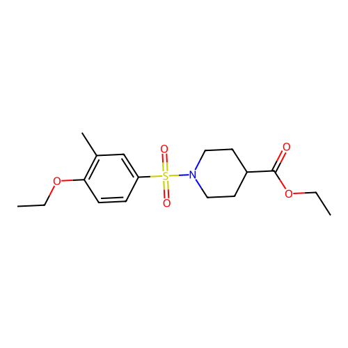 Ethyl 1-(4-ethoxy-3-methylphenyl)sulfonylpiperidine-4-carboxylate structure