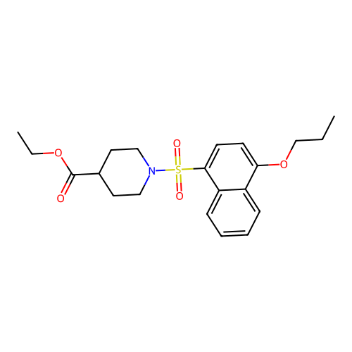 Ethyl 1-[(4-propoxynaphthyl)sulfonyl]piperidine-4-carboxylate structure