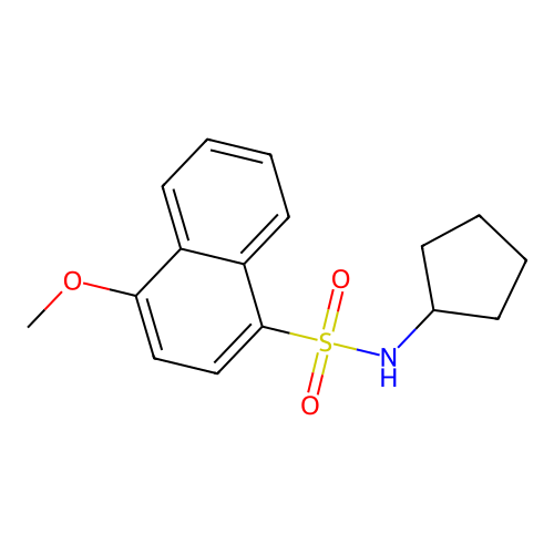 N-cyclopentyl-4-methoxynaphthalene-1-sulfonamide structure