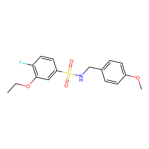 3-ethoxy-4-fluoro-N-(4-methoxybenzyl)benzenesulfonamide structure