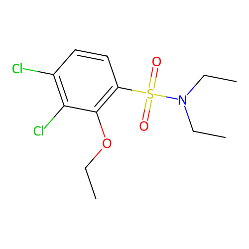 3,4-dichloro-2-ethoxy-N,N-diethylbenzenesulfonamide structure