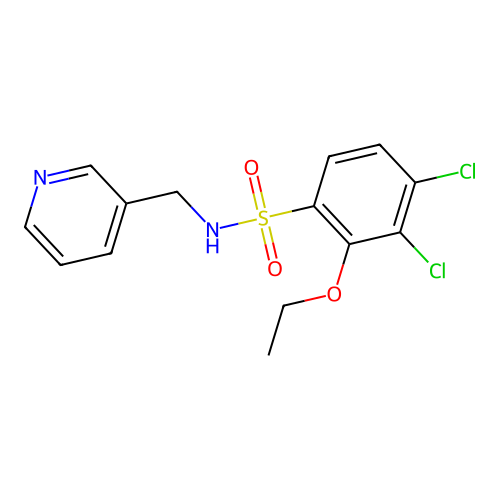 3,4-dichloro-2-ethoxy-N-(3-pyridinylmethyl)benzenesulfonamide structure